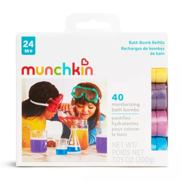 Set 40 tablete de baie Munchkin rezerve Colour Buddies 24L+