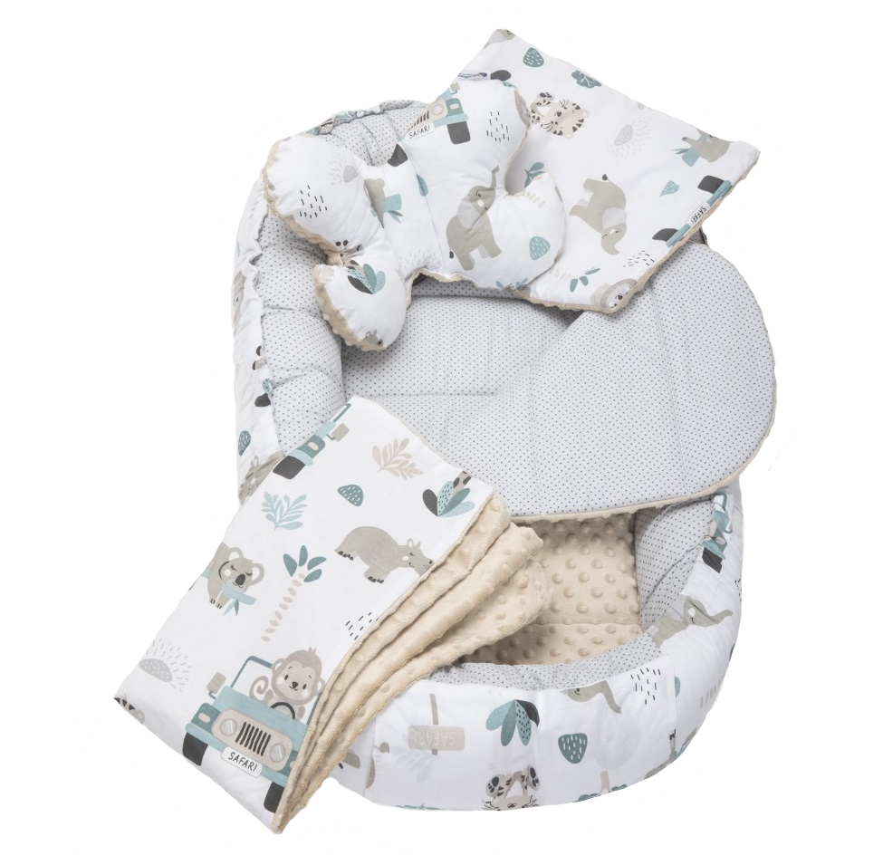 Set 5 in 1 Babynest Nichiduta Minky Beige Safari - 1 | YEO