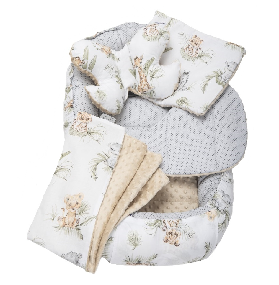 Set 5 in 1 Babynest Nichiduta Minky Beige Zoo - 1 | YEO