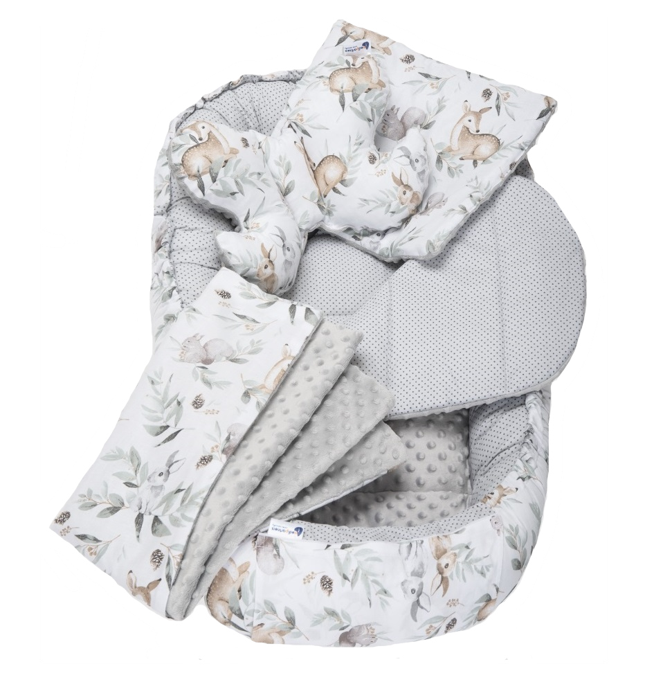 Set 5 in 1 Babynest Nichiduta Minky Grey Deer - 1 | YEO