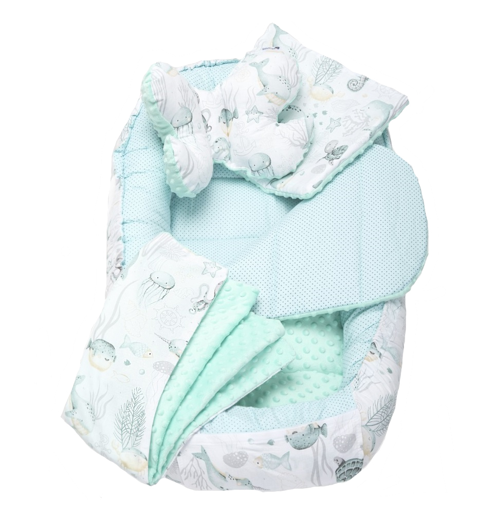 Set 5 in 1 Babynest Nichiduta Minky Mint Ocean - 1 | YEO