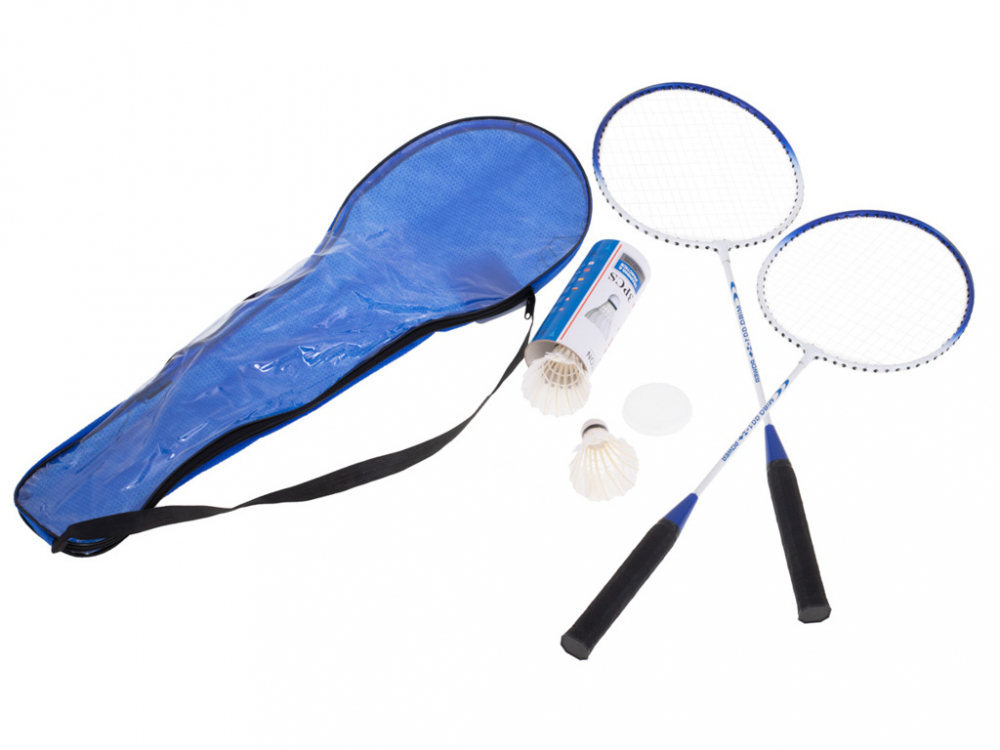 Set Rachete De Badminton Cu Fluturasi Si Husa Ikonka Blue