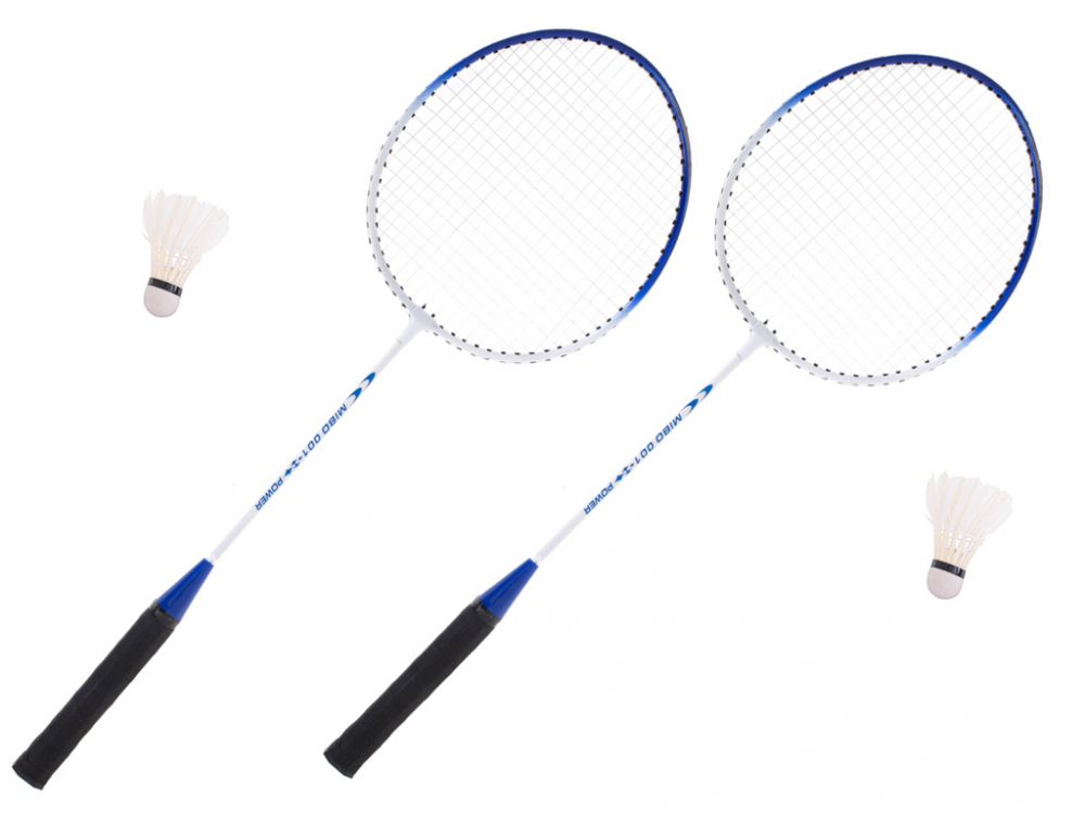 Set Rachete de badminton cu fluturasi si husa Ikonka Blue - 2