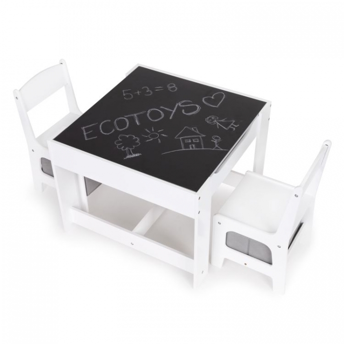 Set de masa cu doua scaune pentru copii Ecotoys ZCF-01