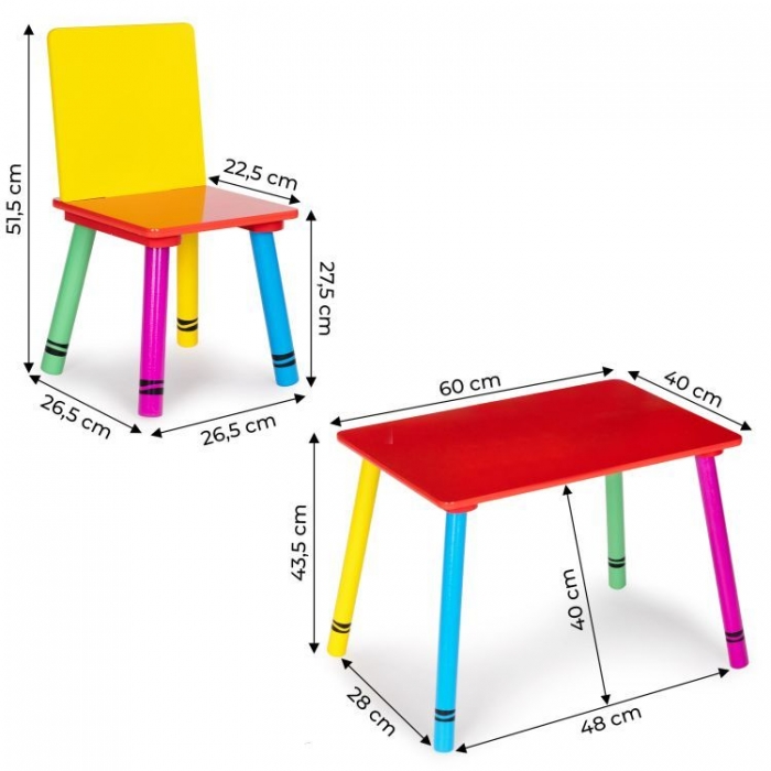 Set de masa cu doua scaune pentru copii Ecotoys ZKB-10 - 3