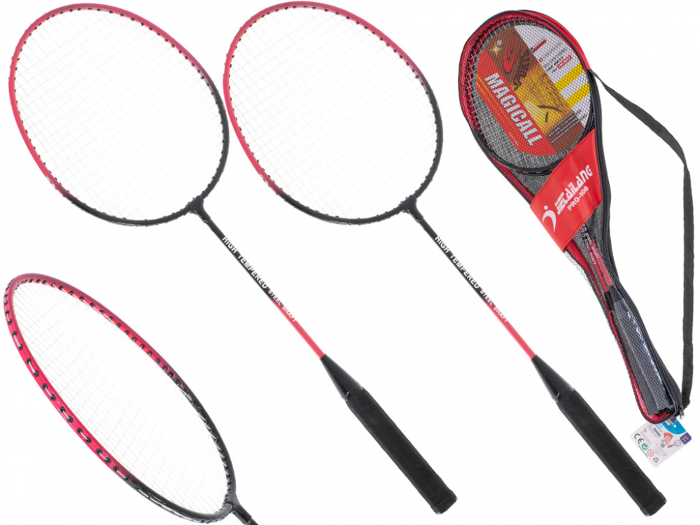 Set Rachete de badminton cu husa Red