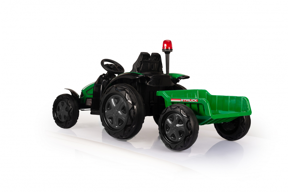 Tractor electric 12V cu telecomanda roti EVA si scaun din piele Nichiduta Truck Green - 3