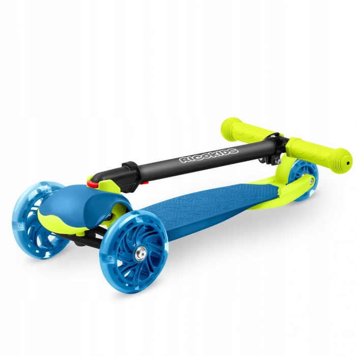 Trotineta cu roti cu led Ricokids Loco albastru cu verde - 4