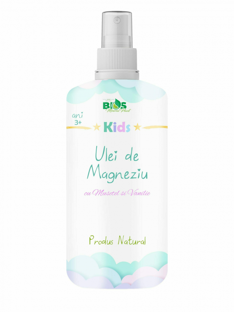 Ulei de magneziu pentru copii Bios Mineral Plant cu musetel si vanilie 100 ml