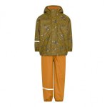 Set jacheta+pantaloni impermeabil cu fleece, pentru vreme rece, ploaie si vant CeLaVi Dino 100 cm