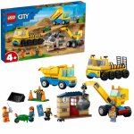 Lego City camioane de constructie si macara cu bila pentru demolari