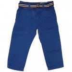 Pantaloni albastri din doc si curea textila 3 ani / 98 cm