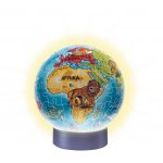 Puzzle glob Ravensburger The Children World Globe 72 piese cu LED