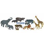 Set 12 figurine animale salbatice cu pui Miniland