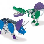 Set de constructie Dinozauri din metal Triceratops si Spinosaurus
