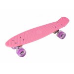 Skateboard cu led-uri pentru copii 56x15cm Roz