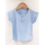 Tricou cu capse Too de vara pentru copii din muselina Bluebird 5-6 ani