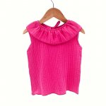 Tricou cu volanase Too pentru copii din muselina Pop Pink 12-18 luni