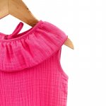 Tricou cu volanase Too pentru copii din muselina Pop Pink 2-3 ani