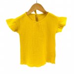Tricou cu volanase la maneci Too pentru copii din muselina Lemonade 12-18 luni