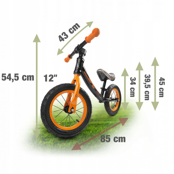 Bicicleta fara pedale Ricokids 760101 negru - portocaliu - 2 | YEO