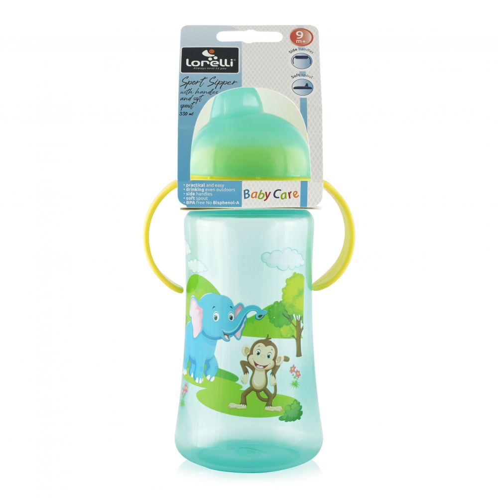 Cana sport cu manere 9 luni+ 330 ml Green