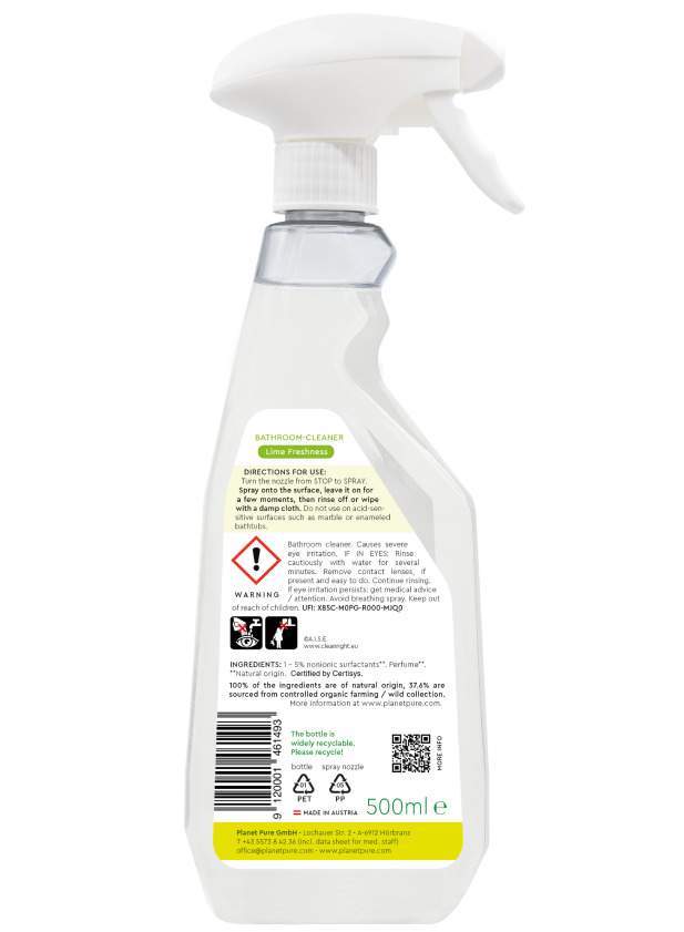 Detergent bio Planet Pure pentru baie lime 500ml Articole Pentru Baie