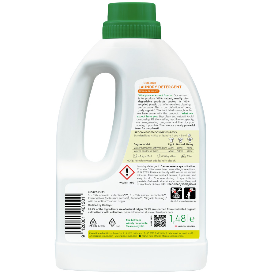 Detergent bio Planet Pure pentru rufe colorate flori de portocal 1.48 litri nichiduta.ro imagine noua responsabilitatesociala.ro