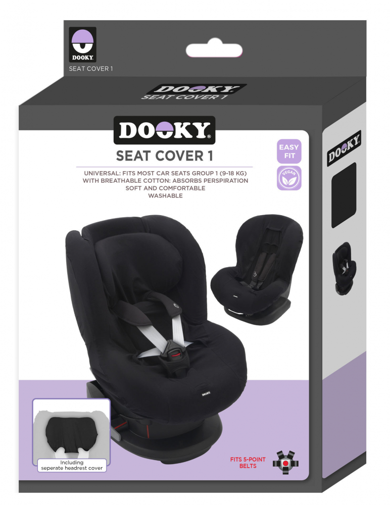 Husa de bumbac pentru scaune auto grupa I Dooky Black Uni accesorii imagine 2022 protejamcopilaria.ro