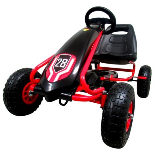 Kart cu pedale R-Sport Gokart roti gonflabile G4 negru - 1