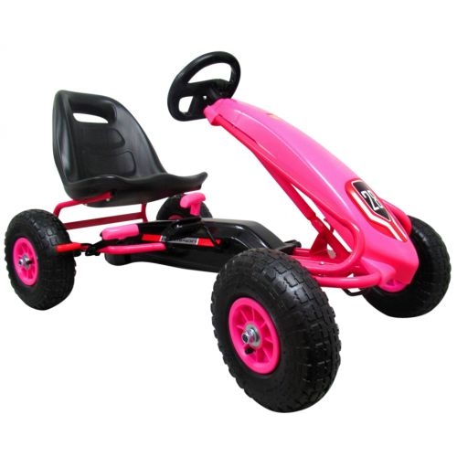 Kart cu pedale R-Sport Gokart roti gonflabile G4 roz - 1