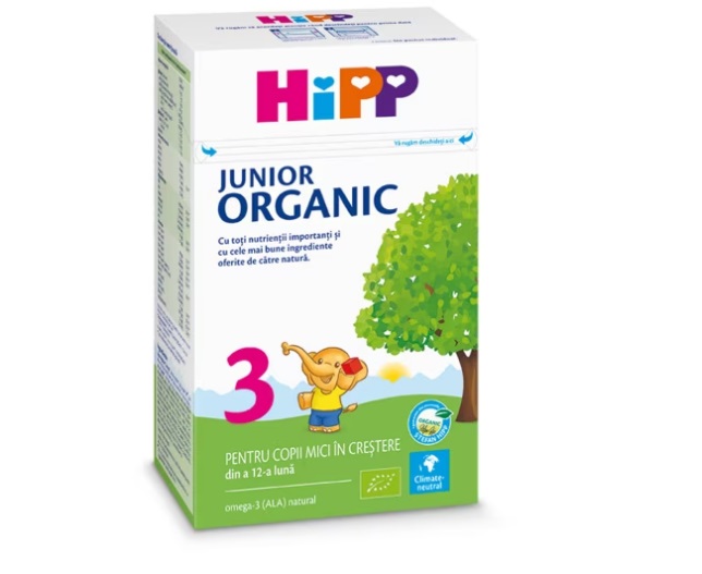 Lapte praf Hipp 3 Organic Junior 1+ pentru copii in crestere 500g