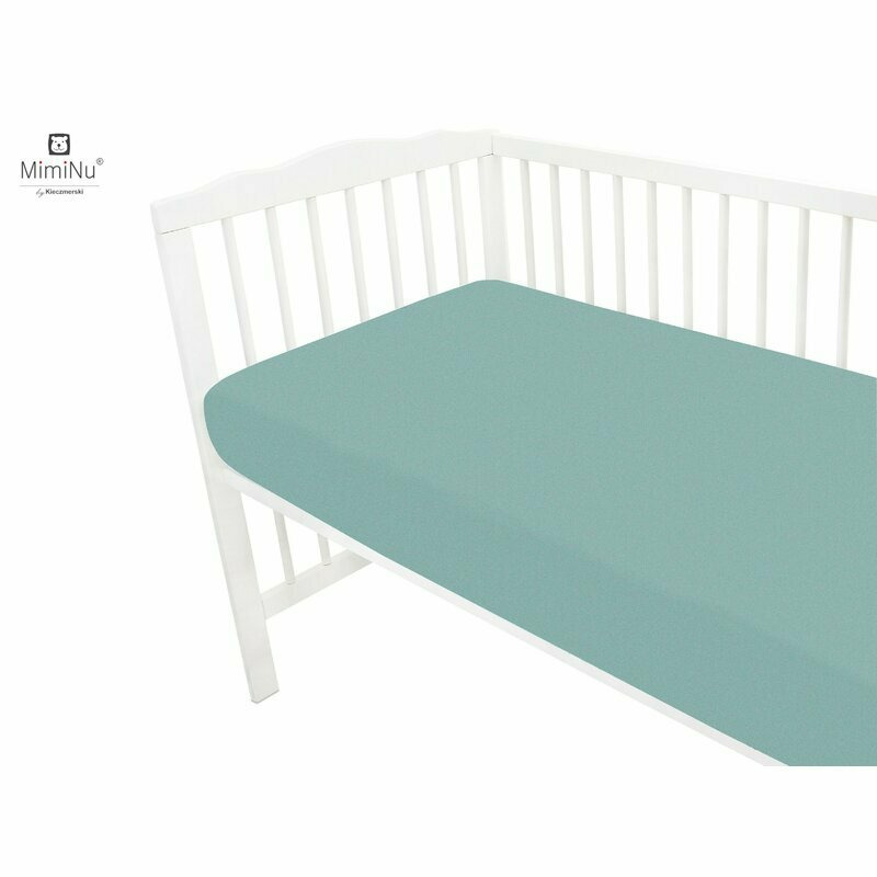 Cearceaf cu elastic MimiNu pentru pat 160x80 cm din terry Nepal Green