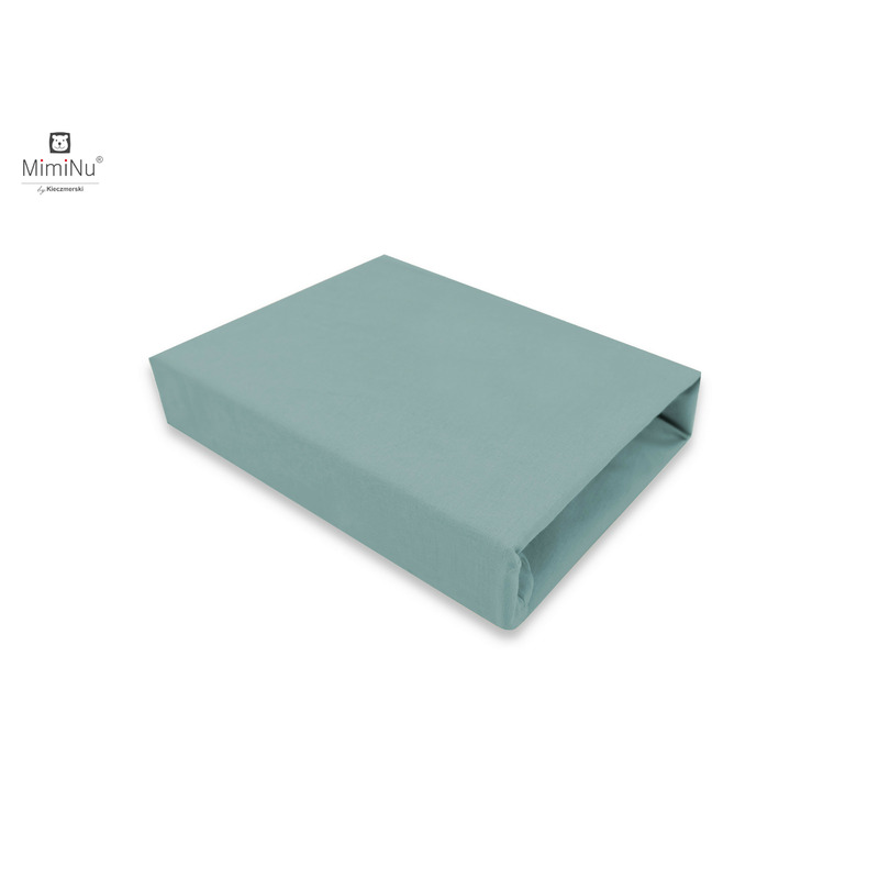 Cearceaf cu elastic MimiNu pentru patut 120X60 cm din bumbac Royal Nepal Green