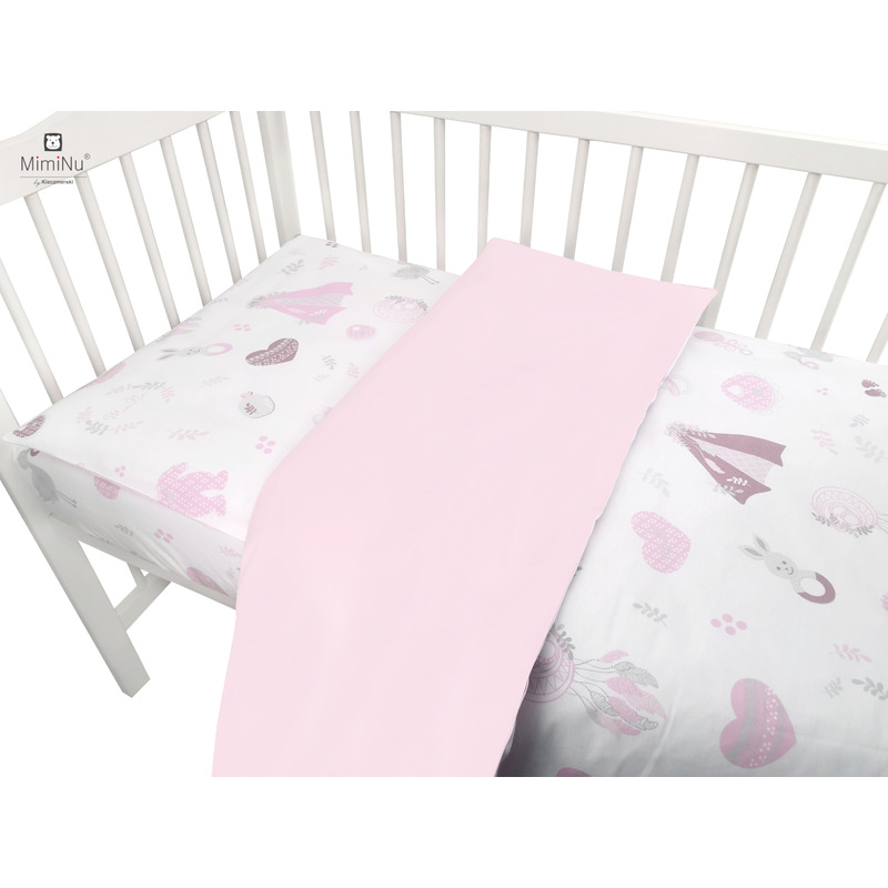 Set pentru bebelusi 6+1 piese MimiNu 120x60 cm Baby Shower Pink - 1