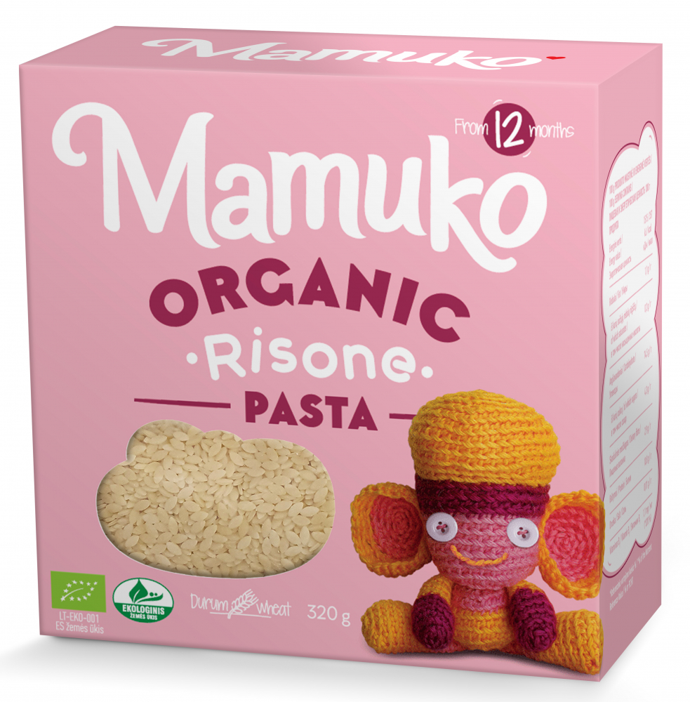 Paste in forma de graunte Mamuko pentru copii din grau dur bio 320g
