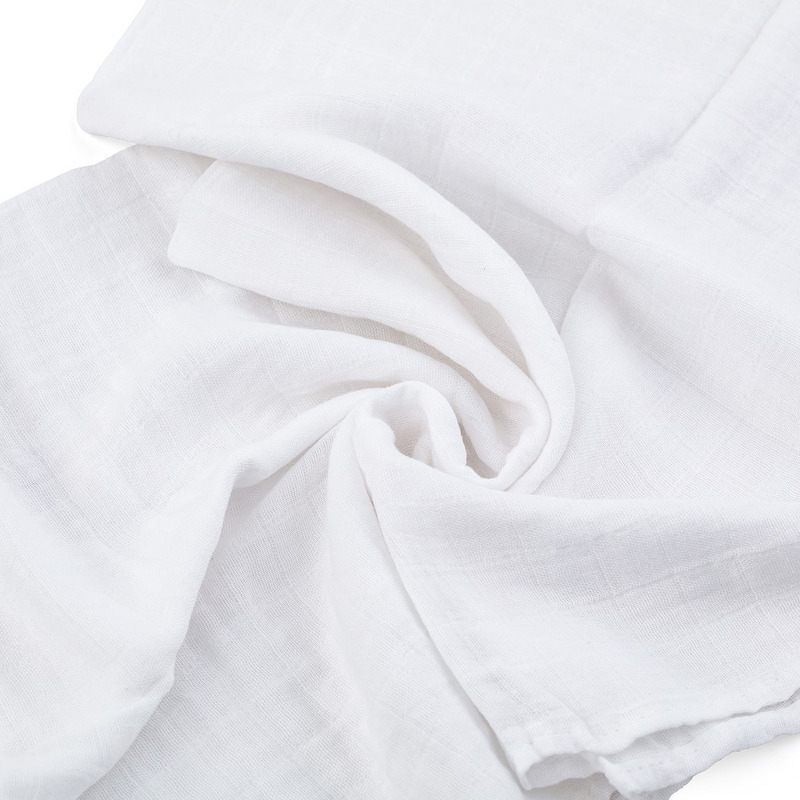 Poze Set 3 scutece PetiteMars din muselina de bambus Moussy Total White hipoalergenice 68 x 68 cm Alb nichiduta.ro 