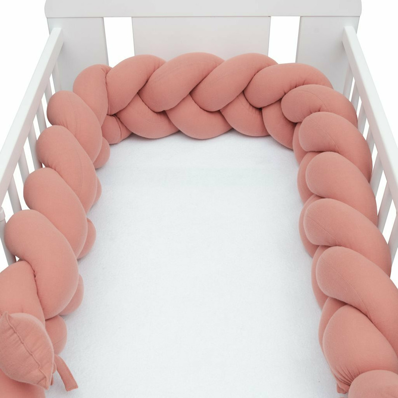 Protectie laterala pentru patut tip bumper New Baby 225 cm pink