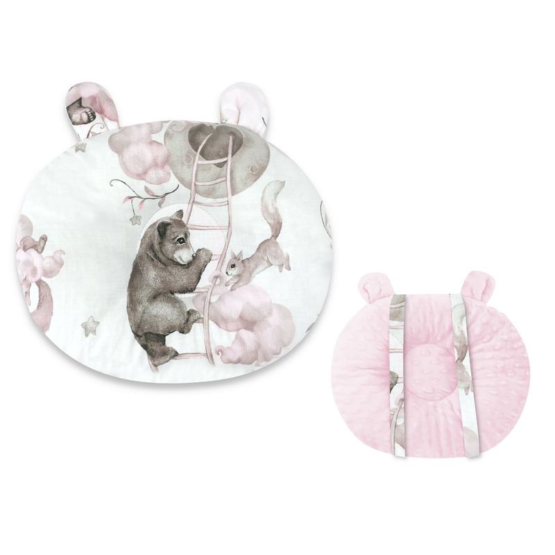 Perna pentru bebelusi Qmini multifunctionala ursulet Minky Teddy Bear and Friends Pink - 1