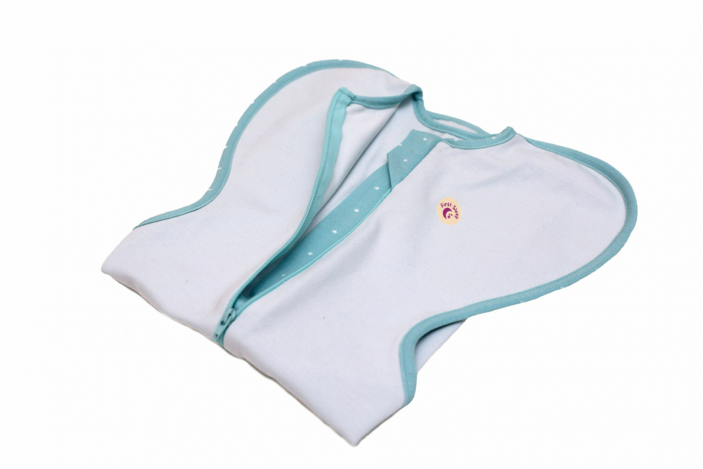 Sac de dormit nou-nascut Swaddle First Sleep Coral Blue 60 cm - 2