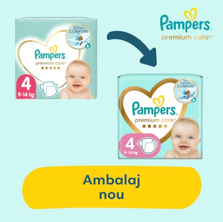 Scutece Pampers Premium Care Jumbo Pack Marimea 4 9-14 kg 68 buc