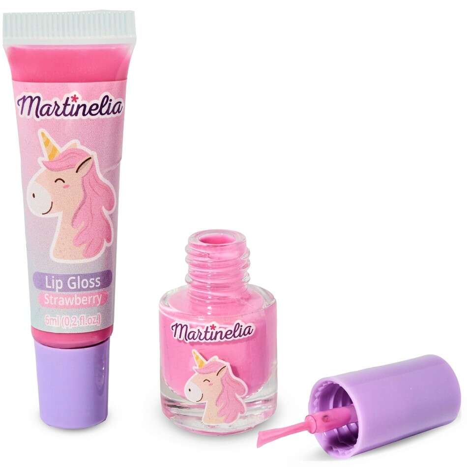 Set luciu de buze si lac unghii copii Little Unicorn Duo Martinelia 11932