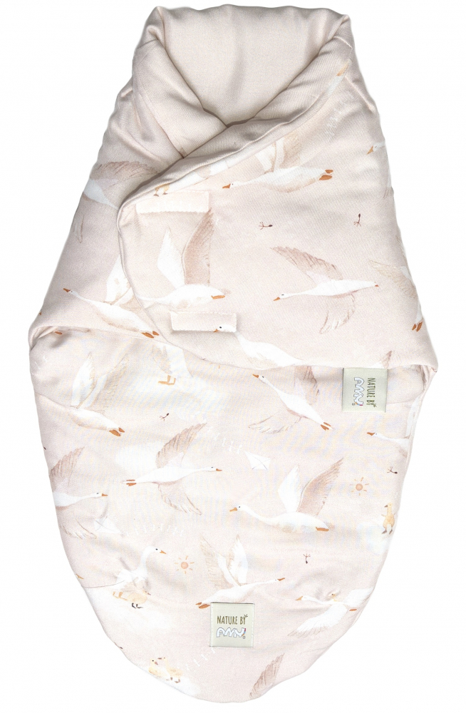 Sistem de infasare Baby swaddle din bumbac cu umplutura antialergica BabySoft Gasca bej - 1 | YEO