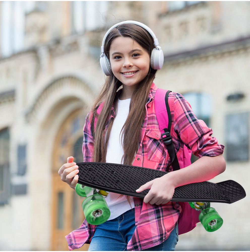 Skateboard cu led-uri pentru copii 56x15cm Black - 4
