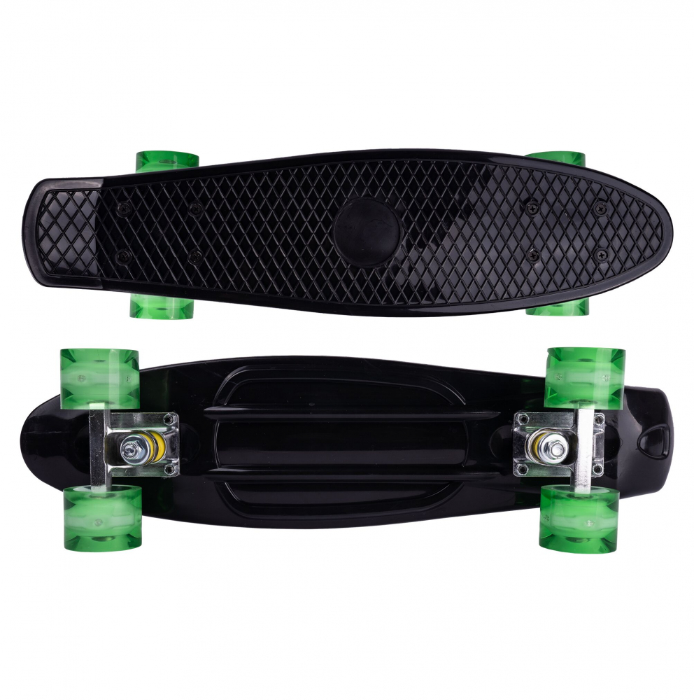 Skateboard cu led-uri pentru copii 56x15cm Black - 10