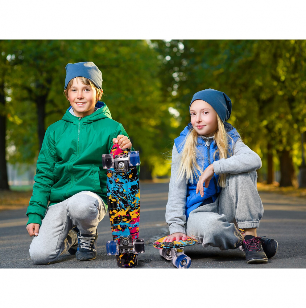 Poze Skateboard cu led-uri pentru copii 56x15cm Paint nichiduta.ro 