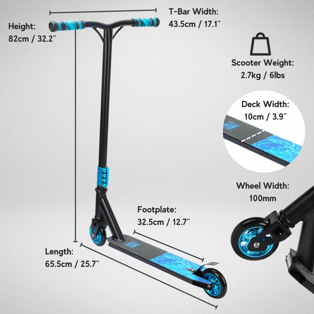 Trotineta de scheme freestyle 2 roti Scooter Deluxe Negru - 2