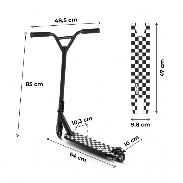 Trotineta WXM pentru cascadorii WRS-AY1 black white - 6