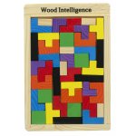Joc Tetris din lemn Multicolor cu 40 elemente