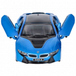Masinuta die cast BMW i8 scara 1 la 36 12.5 cm albastra